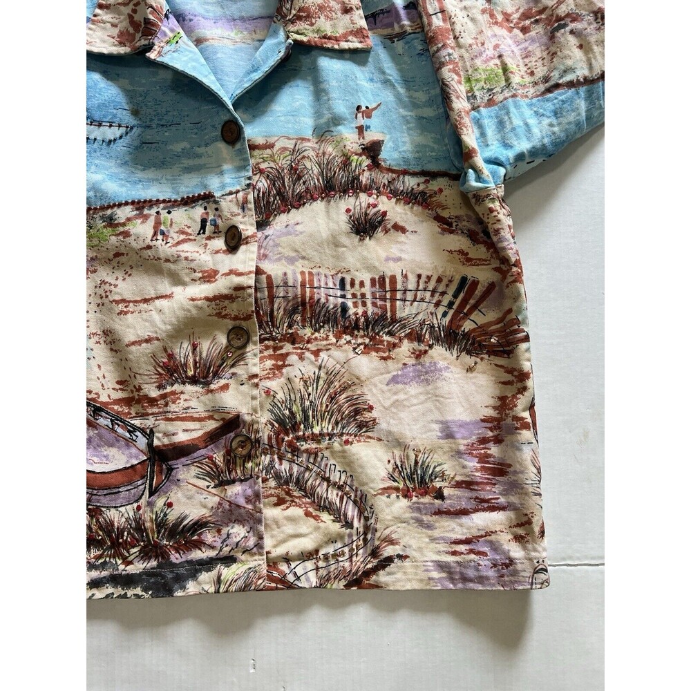 Vintage Life Style Art to Wear Womens Jacket Size L Beach Ocean Sailing Boho - Picture 7 of 14